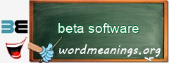 WordMeaning blackboard for beta software